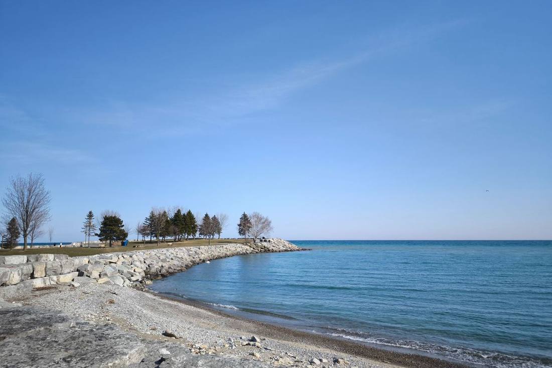 The Ajax waterfront trail on Lake Ontario