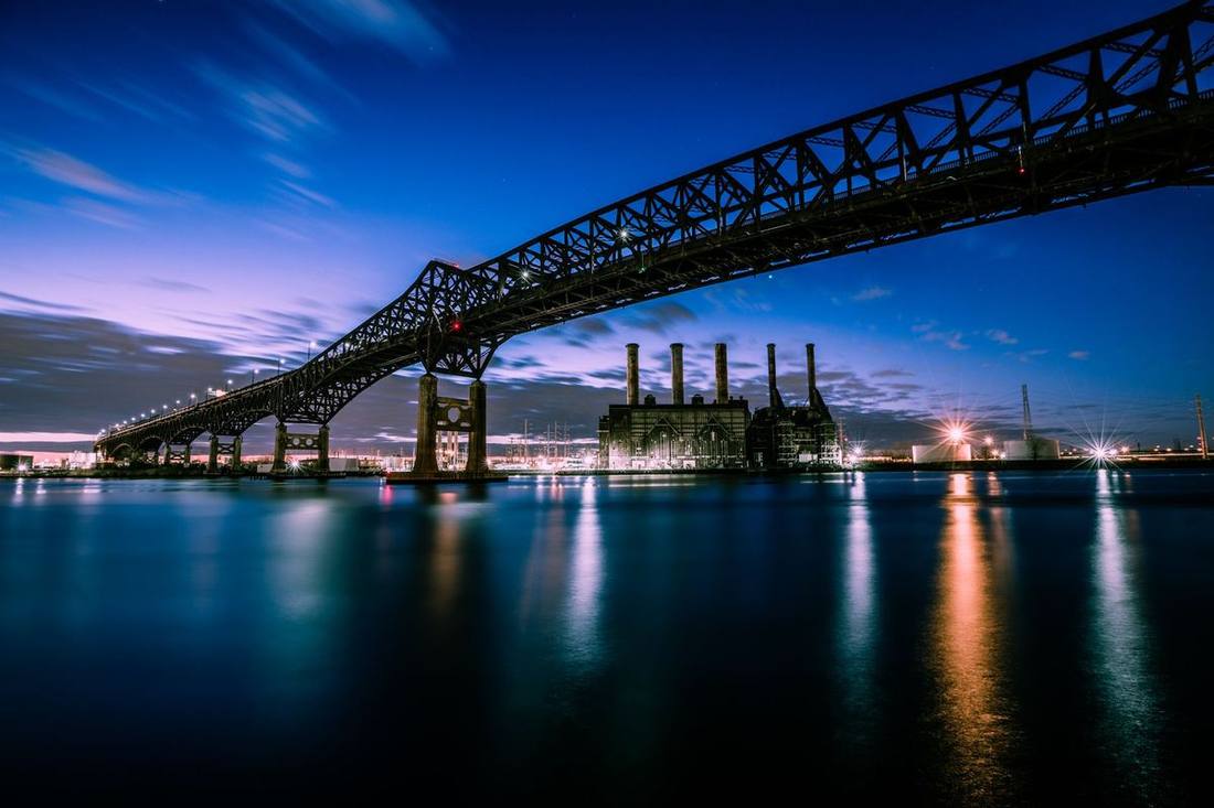 The Burlington Skyway over the harbour