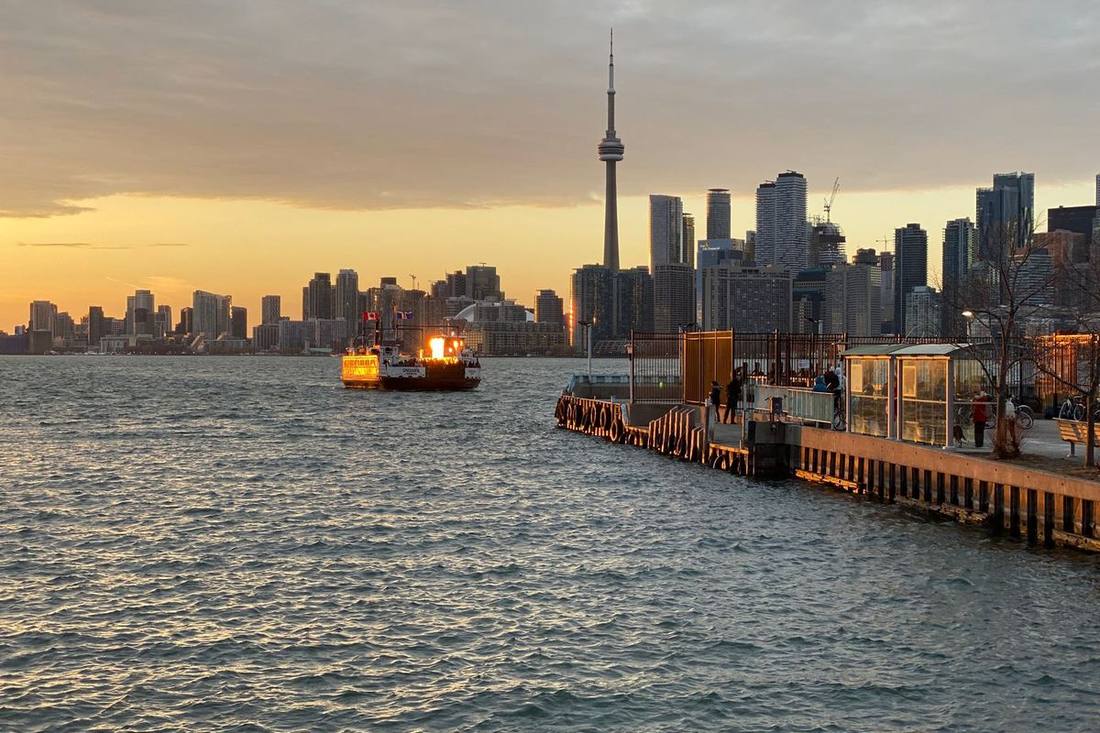 Queens Quay and the Harbourfront on a summer evening
