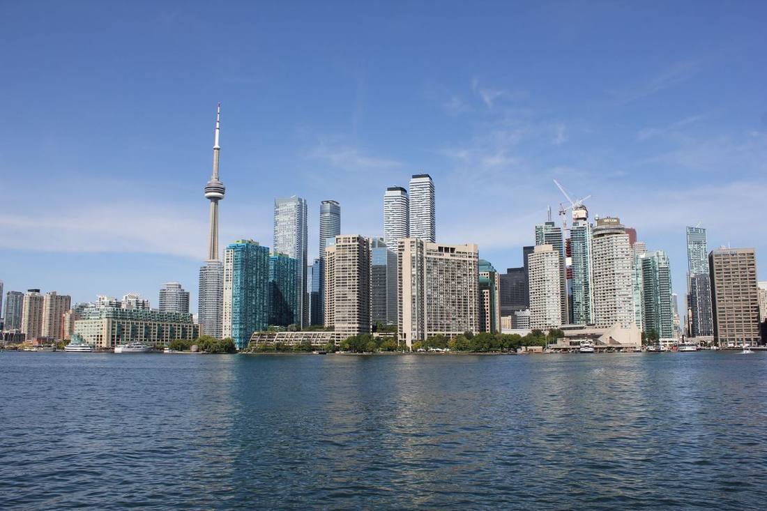 Billy Bishop airport seen from the Toronto waterfront