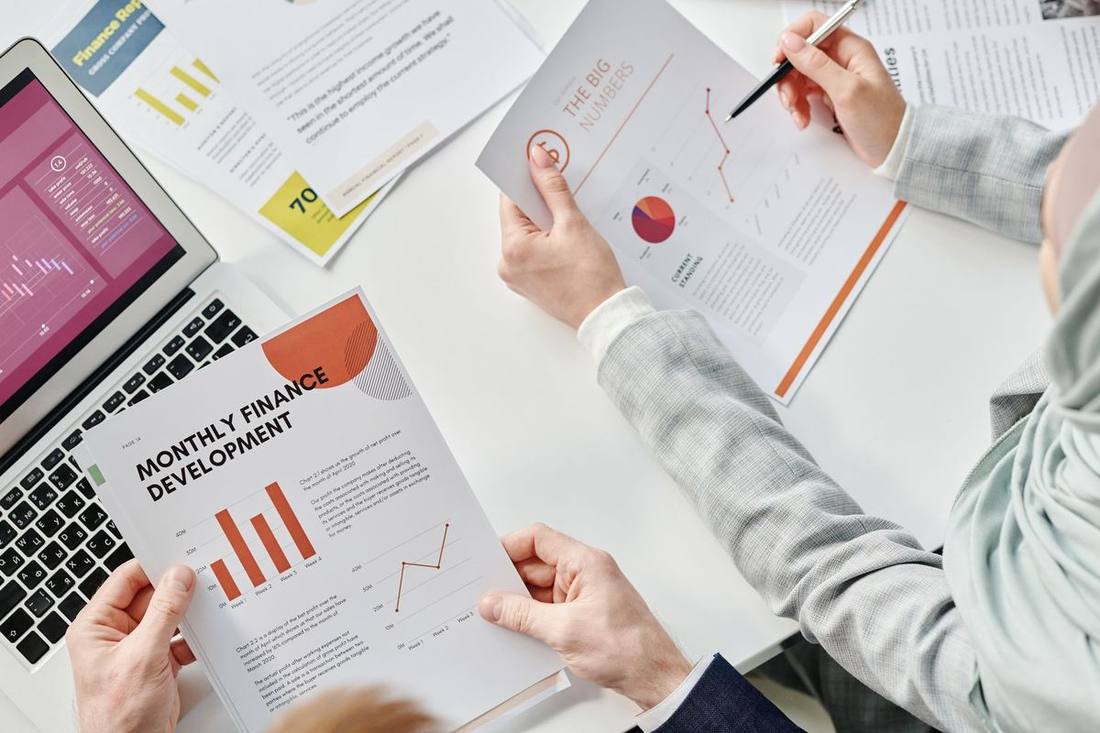 A finance team member reconciling a monthly statement