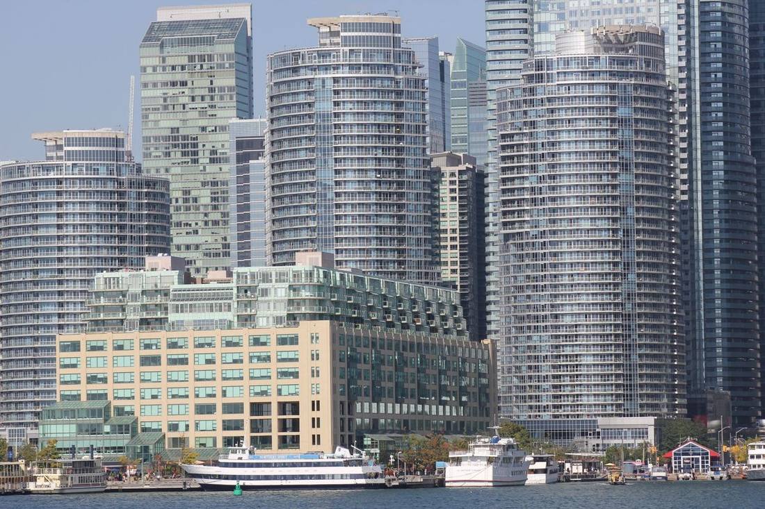 The Jack Layton Ferry Terminal and Queens Quay at Bay Street