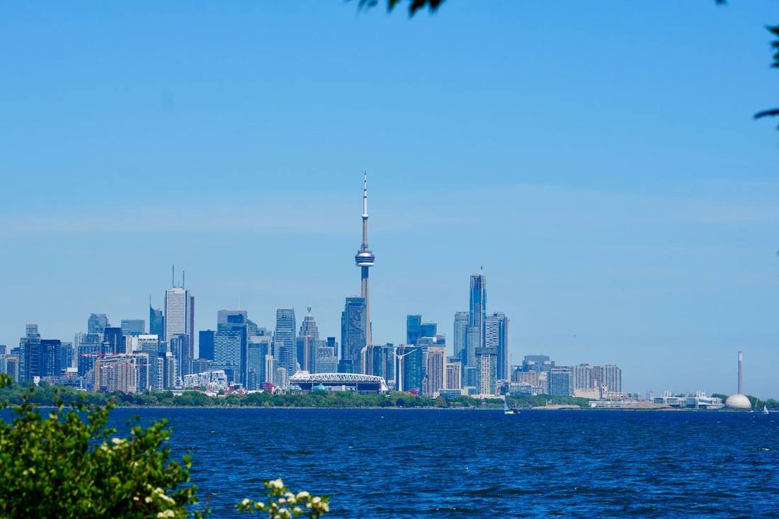 Toronto skyline with Billy Bishop airport in the foreground