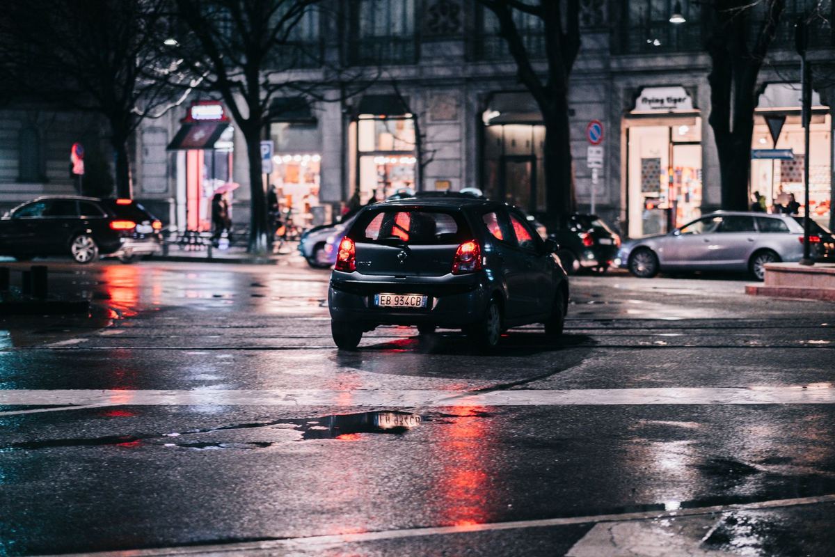 Downtown streets after dark, when app prices climb